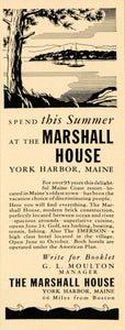 1936 Ad Marshall House Summer Harbor Maine Resort Brick - ORIGINAL FT9