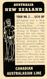 1936 Ad Canadian Australasian Line New Zealand Pacific - ORIGINAL FT9