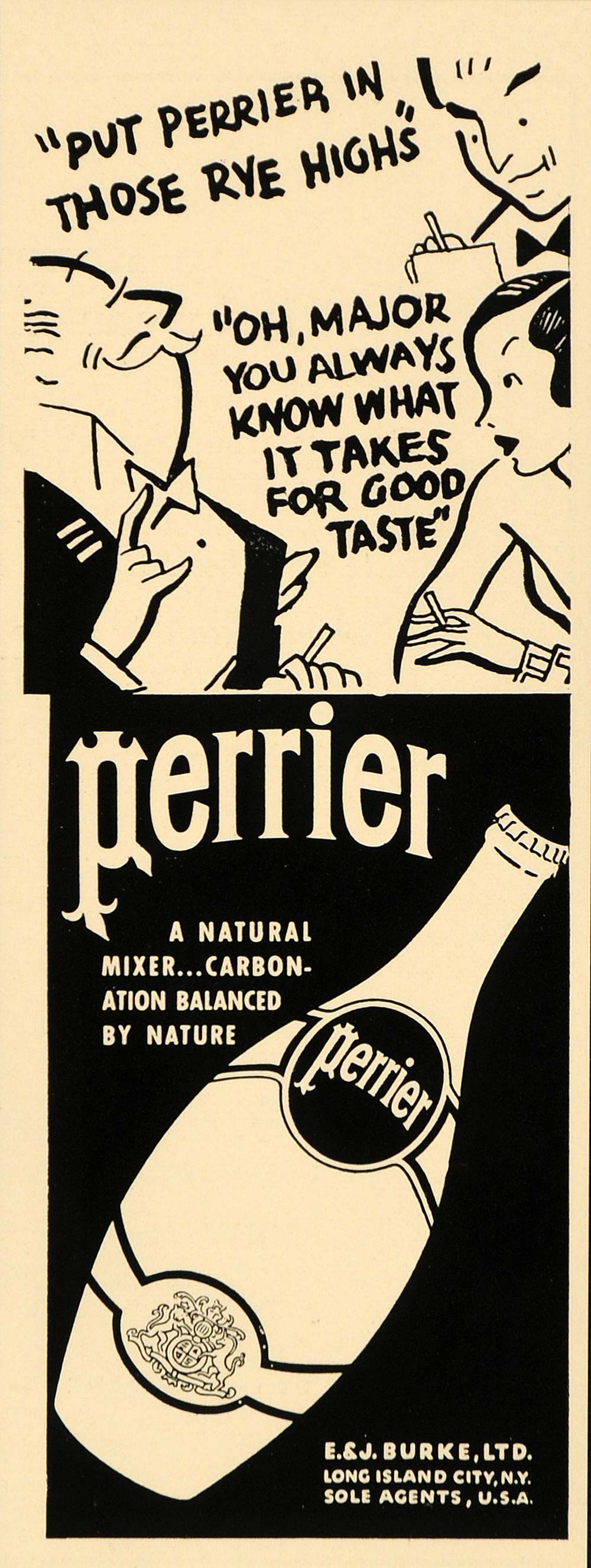 1936 Ad Natural Mixer Carbonation Balanced Perrier Art - ORIGINAL FT9