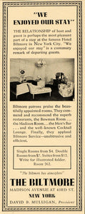 1936 Ad Biltmore Hotel Madison Avenue Bowman Cocktail - ORIGINAL ADVERTISING FT9