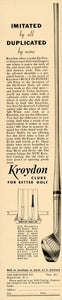 1936 Ad Kroydon Golf Clubs Hy-Power Shaft Power Driver - ORIGINAL FT9