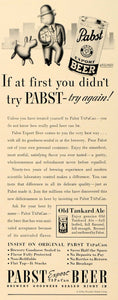 1936 Ad Pabst Beer Export Ale Tankard Alcohol Tapacan - ORIGINAL ADVERTISING FT9
