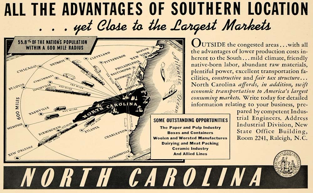 1940 Ad North Carolina Paper Pulp Engineers Raleigh - ORIGINAL ADVERTISING FT9