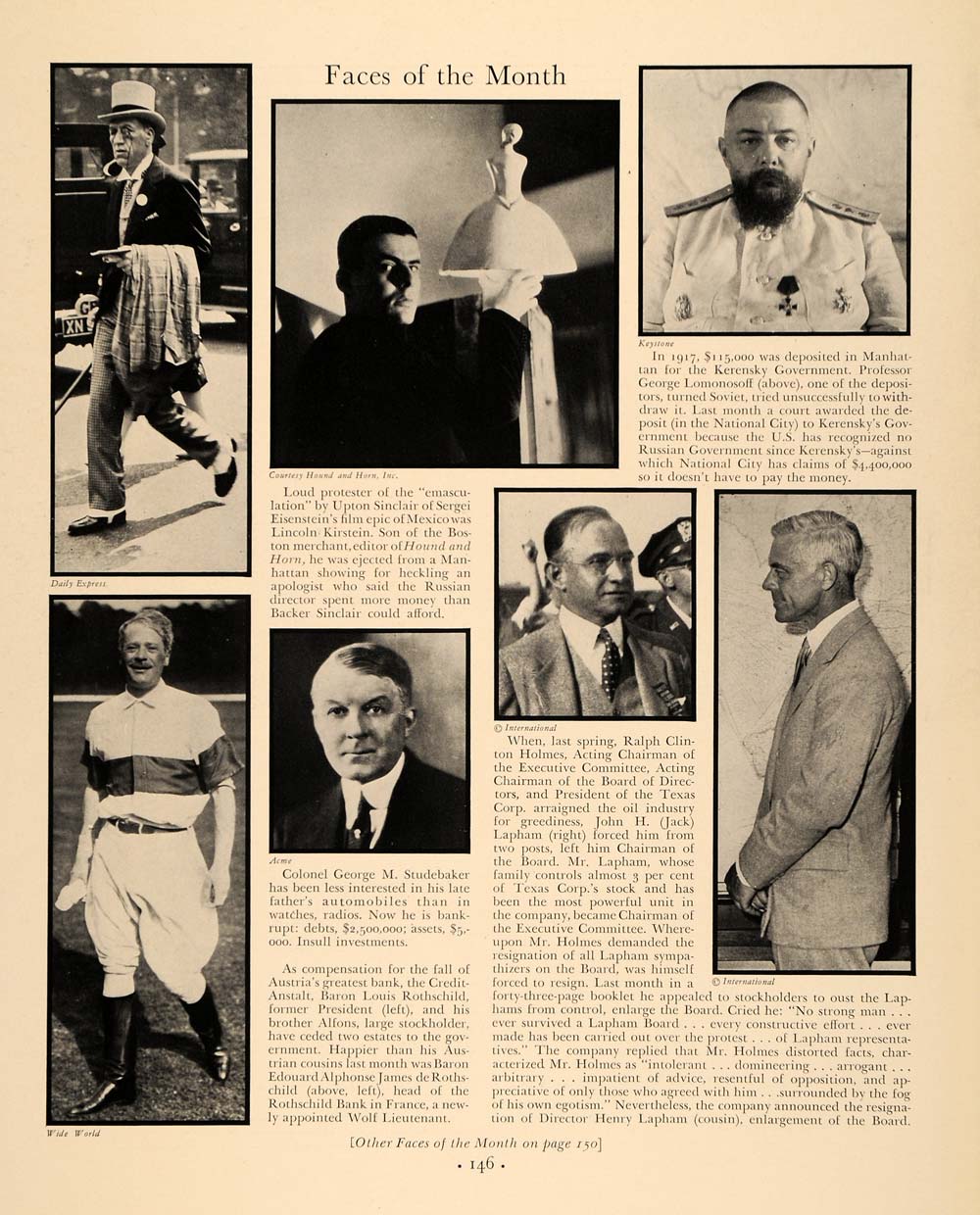 1933 Article Studebaker Ralph Holmes Upton Sinclair - ORIGINAL FT9