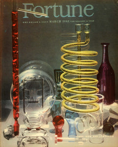 1943 Cover Fortune Magazine March Glass Tubing Bottle Glassware Bulb Pipe FTC1