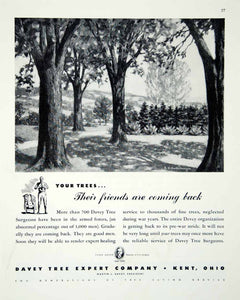 1946 Ad Davey Tree Expert Kent Ohio Nature Park Save Service Landscape Lawn FTM1