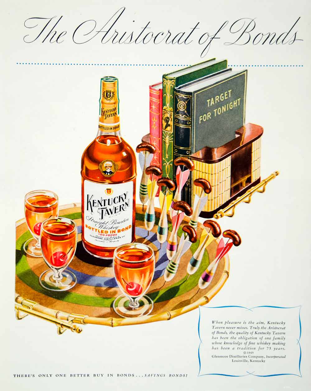 1946 Ad Kentucky Straight Bourbon Whiskey Alcohol Beverage Drink Darts FTM1