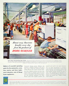 1946 Ad Borg Warner Engineering Production Kitchen Appliance Refrigerator FTM1