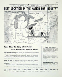 1946 Ad Cleveland Electric Illuminating Company United States Factory FTM1