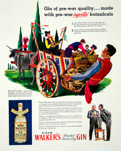 1946 Ad Hiram Walker Distilled Dry Gin Lobri Alcohol Drink Beverage Italy FTM1