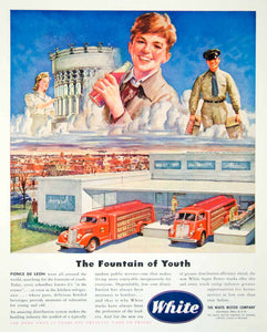 1946 Ad White Motor Company Cleveland Ohio Child Travel Soda Truck Car FTM1