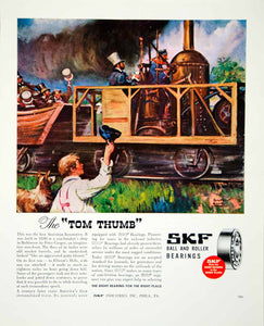 1946 Ad SKF Ball Roller Bearings Philadelphia Industrial Train Old FTM1