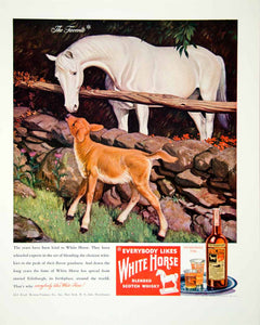1946 Ad White Horse Blended Scotch Whisky Animals Alcohol Drink Beverage FTM1