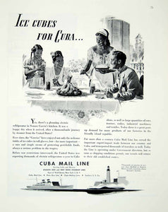 1946 Ad Cuba Mail Line Mexico Steam Ships Lighthouse Dine Balcony Havana FTM1