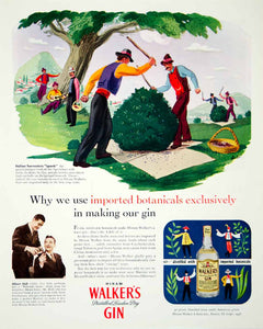 1946 Ad Hiram Walker London Dry Gin Italian Harvester Agriculture Import FTM1