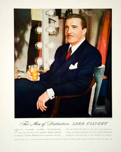 1946 Ad Lord Calvert Blended Whisky Sarra John Boles Portrait Alcohol FTM1