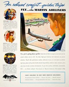 1946 Ad Martin Aircraft Airlines Airplane Aviation Fly Travel Vacation FTM1