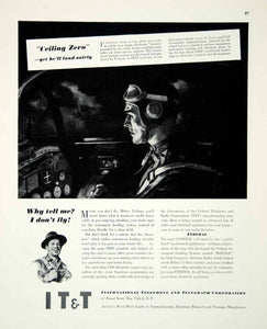 1946 Ad International Telephone Telegraph Corporation New York Aviation FTM1