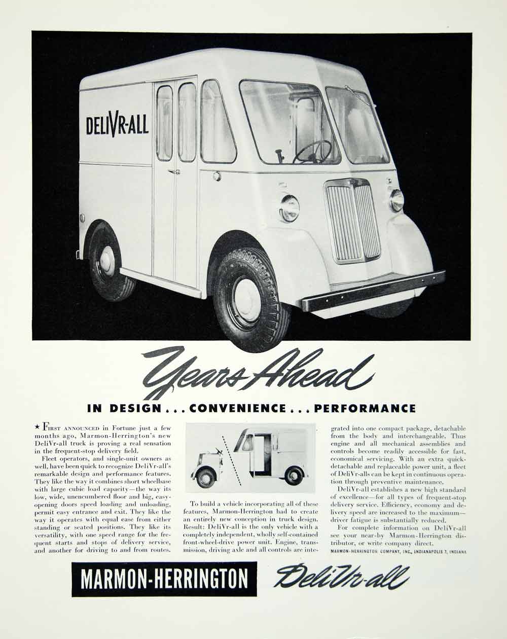 1946 Ad Marmon Herrington Deliver All Delivery Car Vehicle Design Truck FTM1