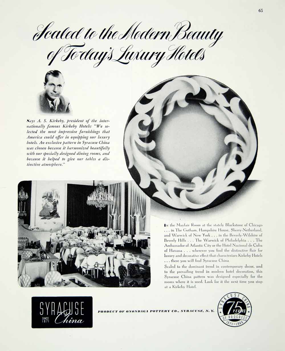 1946 Ad Syracuse China Plate Dishes Design Eat Dine Onondaga Pottery FTM1