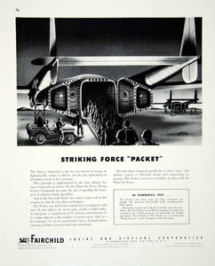 1946 Ad Fairchild Engine Airplane Corporation Travel Transportation Packet FTM1