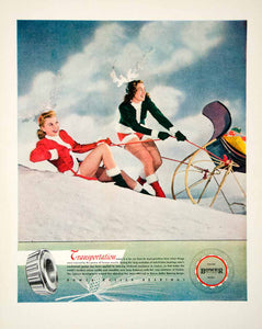 1946 Ad Bower Roller Bearings Women Holiday Christmas Sleigh Costume FTM1