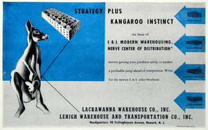 1946 Ad Kangaroo Lackawabba Warehouse Newark New Jersey Animal FTM1