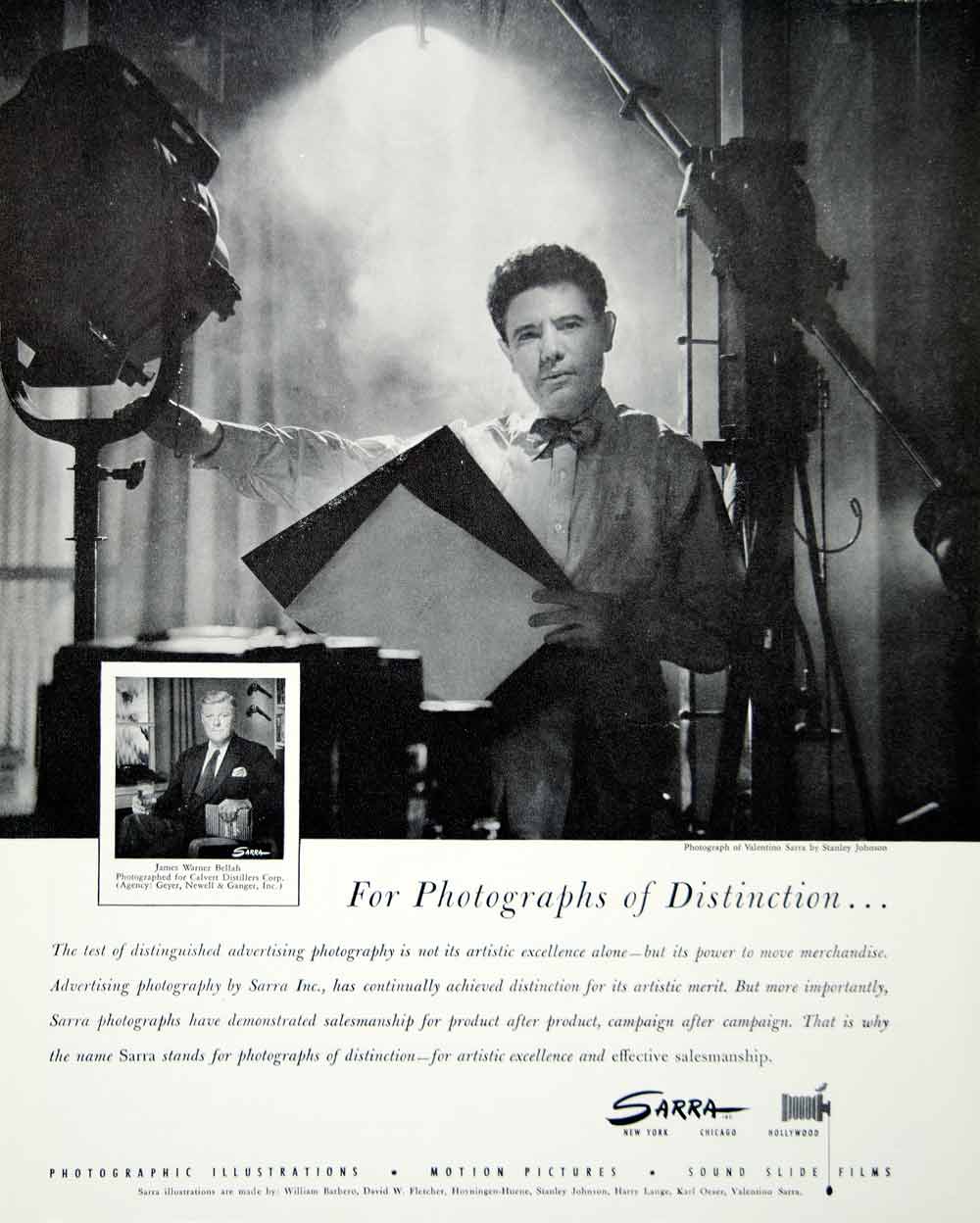 1948 Ad Sarra Advertising Photographer Firm Artistic James Warner Bellah FTM3