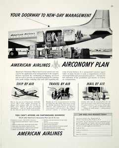 1948 Ad American Airlines Aircraft Airplane Aeroplane Airconomy Travel FTM3