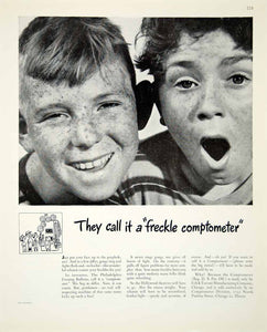 1948 Ad Comptometer Freckle Ginger Children Boys Felt Tarrant Machine FTM3