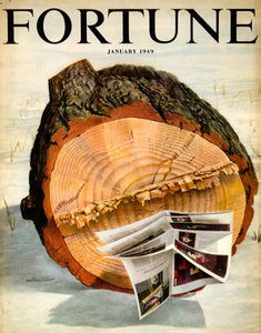 1949 Cover Fortune Cover Log January Chopped Cross-Section Arthur Lidov FTM4
