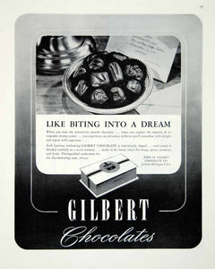 1945 Ad John Gilbert Chocolates Jackson Sweets Treats Dessert Luxurious FTM4