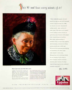 1945 Ad Upjohn 80 Year Old Woman Geriatrics Gladys Blackmore Davis Portrait FTM4