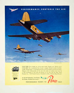 1943 Ad Pesco Bomber World War II Aircraft Hydraulics Air Pump 11610 Euclid FTM4