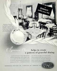 1947 Ad Syracuse China Schrafft Alexandria Room Dining Tableware Plate FTM