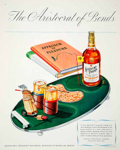 1947 Ad Kentucky Tavern Golf Alcohol Drink Beverage Bag Clubs Bottle Bond FTM