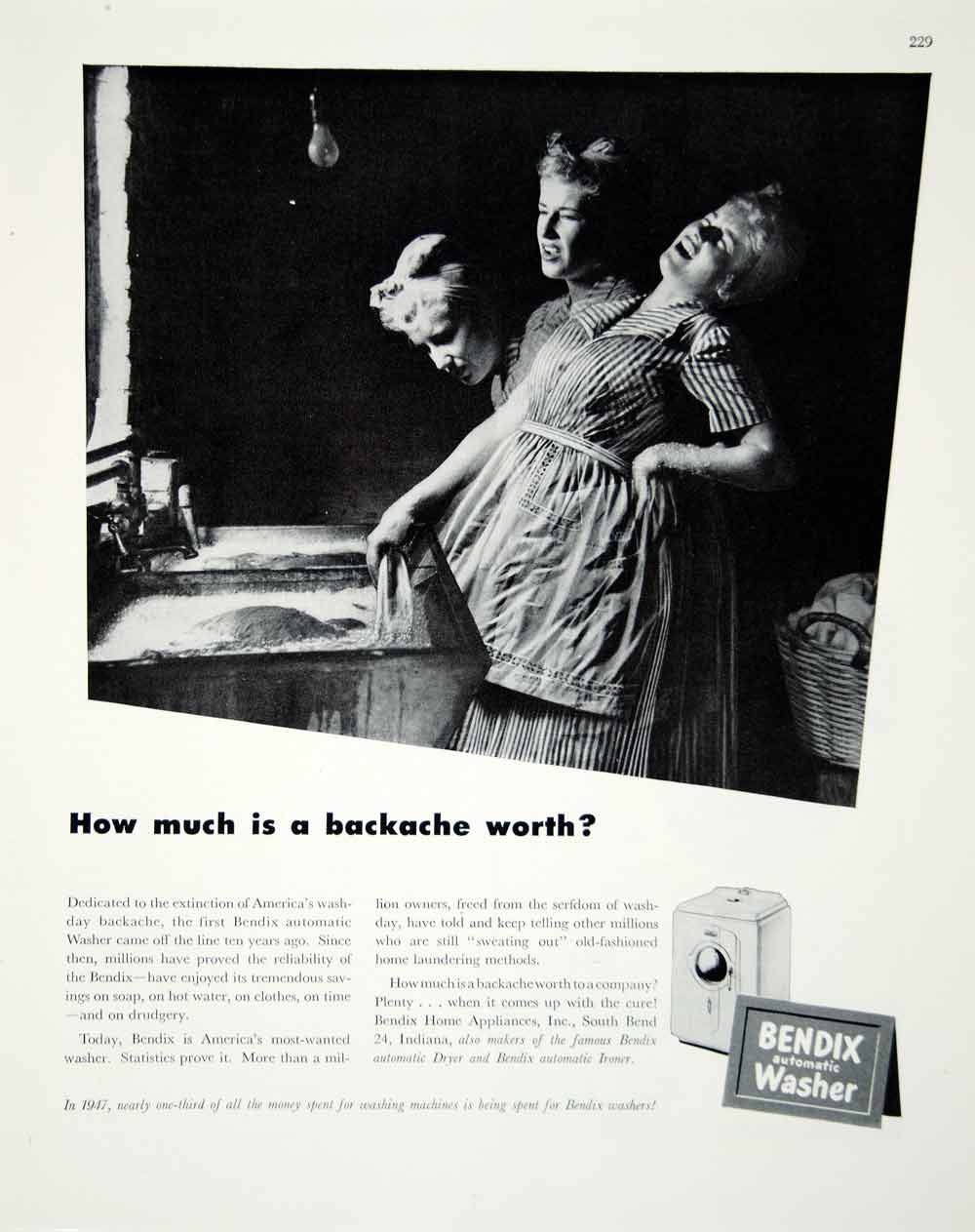 1947 Ad Bendix Automatic Washing Machine Laundry Appliance Housewife FTM