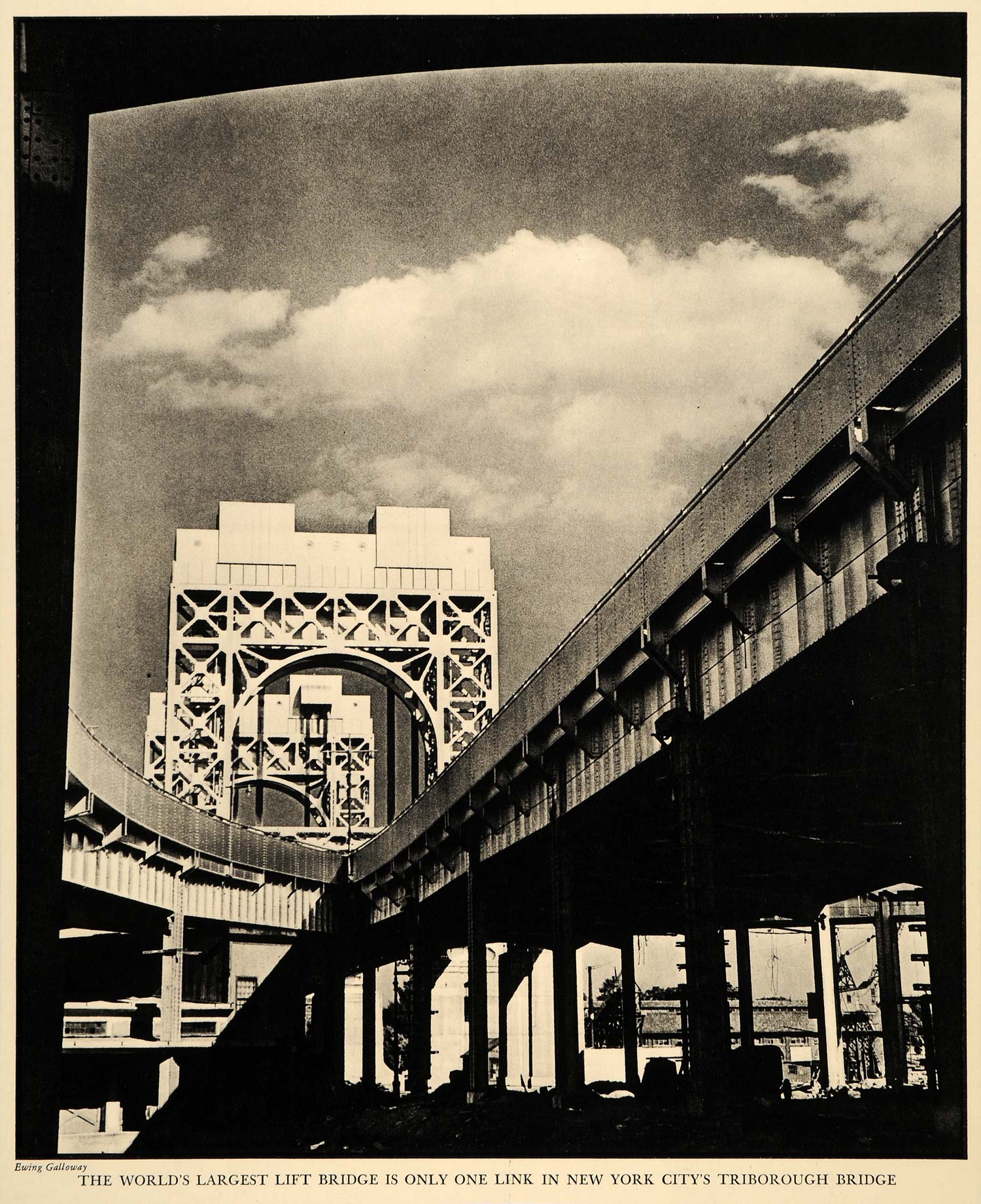 1936 Harlem River Lift Span RFK Triborough Bridge NYC - ORIGINAL HISTO ...