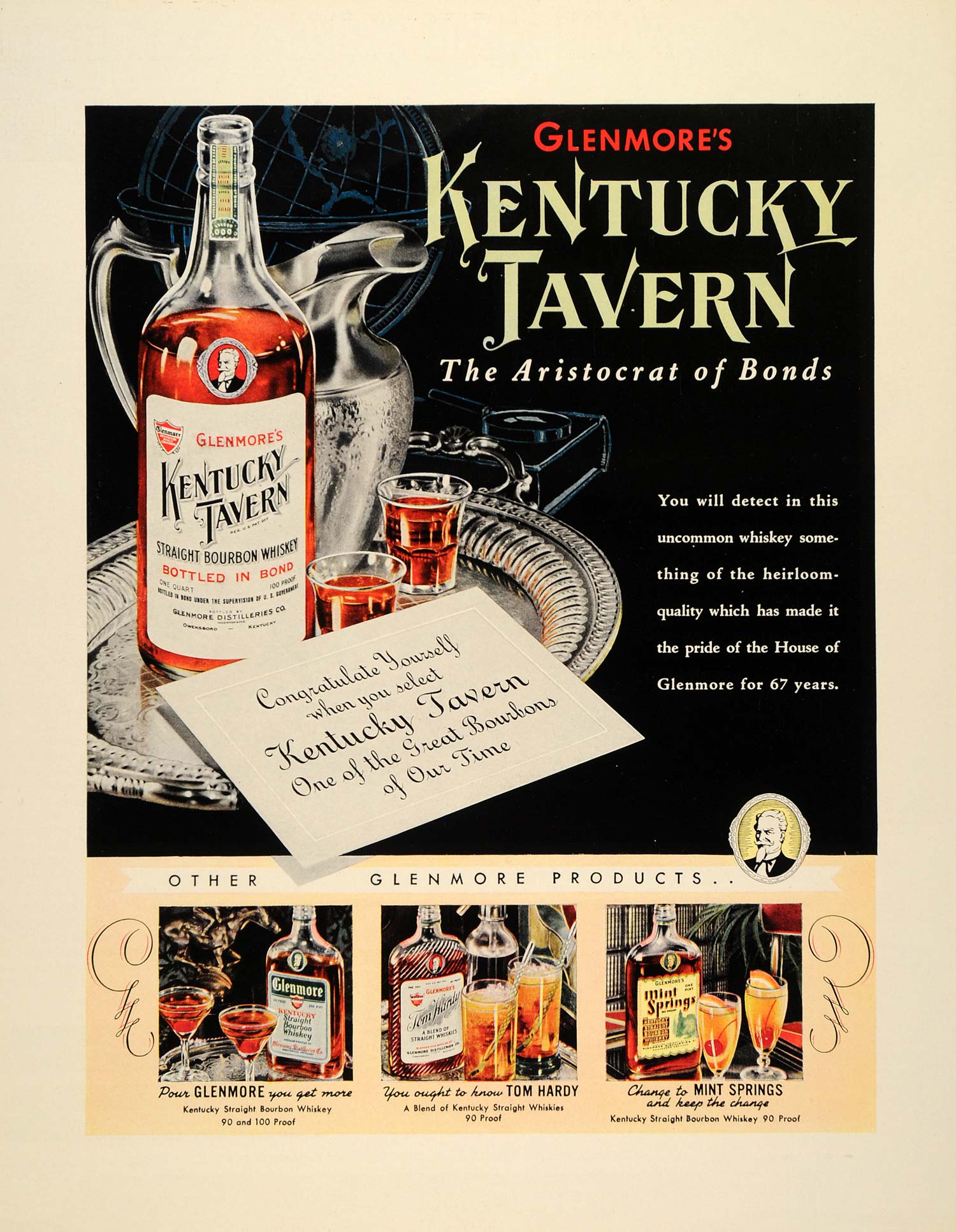 1934 Ad Glenmore Distilleries Kentucky Tavern Whiskey - ORIGINAL FTT9