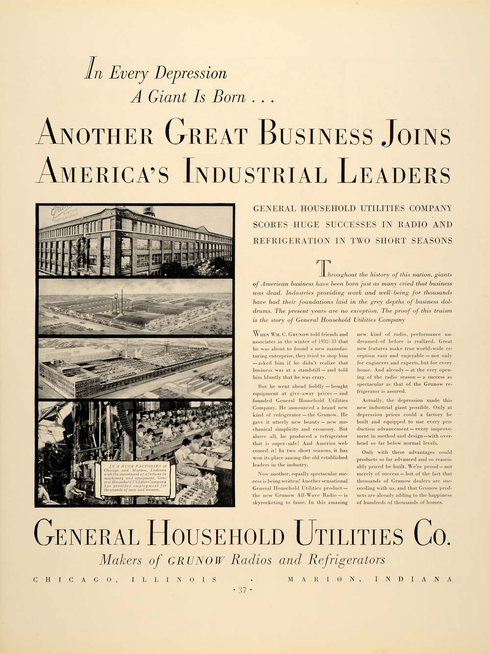1934 Ad General Household Utilities Home Appliances - ORIGINAL ADVERTISING FTT9