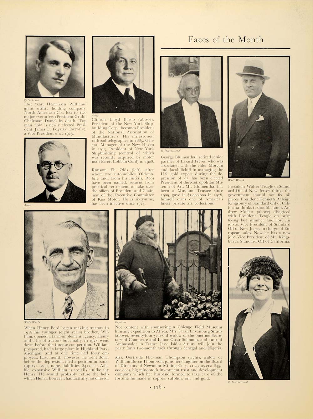 1934 Ad Fortune Magazine Faces Harrison Williams Gruhl ORIGINAL HISTORIC FTT9