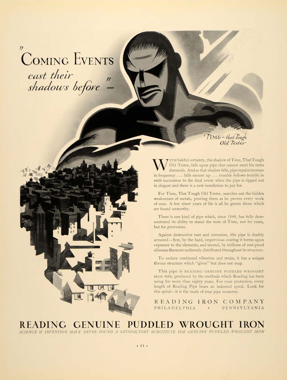 1934 Ad Reading Iron Co Genuine Puddled Wrought Iron LaRoss Philadelphia FTT9