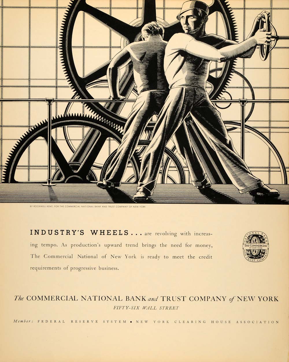 1934 Ad Commercial National Bank Trust New York Banking - ORIGINAL FTT9