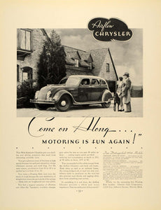 1934 Ad Vintage Airflow Chrysler Automobiles Motorcars - ORIGINAL FTT9