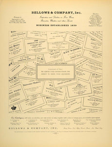 1934 Ad Bellows Rye Whiskey Wine Brandy Gracie Charlie - ORIGINAL FTT9