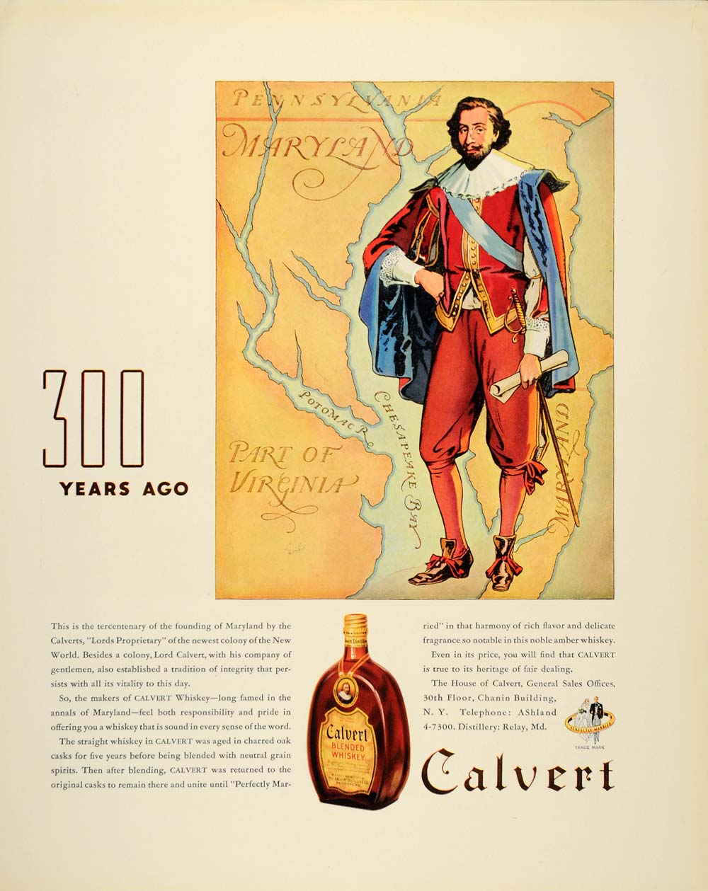 1934 Ad Vintage Calvert Blended Whiskey Calvary Liquor - ORIGINAL FTT9