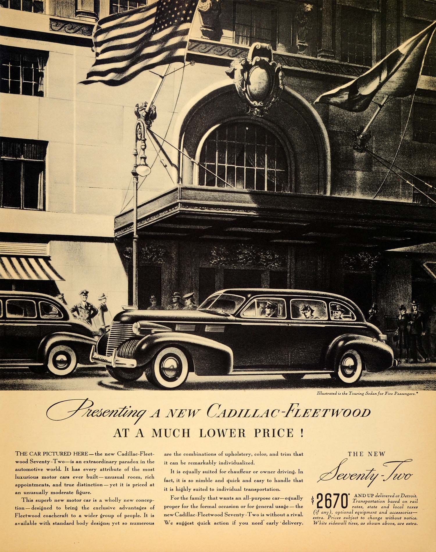 1939 Ad Cadillac-Fleetwood Seventy-Two Vehicle Plaza - ORIGINAL ADVERTISING FTT9