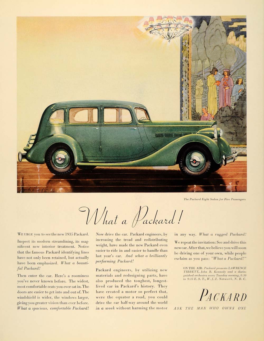 1934 Ad Vintage Packard Automobiles John B. Kennedy NBC - ORIGINAL FTT9