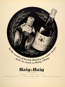 1934 Ad Vintage Haig Haig Scots Whiskey Whisky Somerset - ORIGINAL FTT9