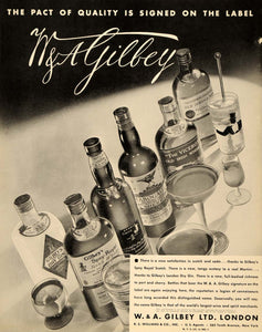 1934 Ad WA Gilbey Liquor Bottles Labels Wine Alcohol - ORIGINAL ADVERTISING FTT9